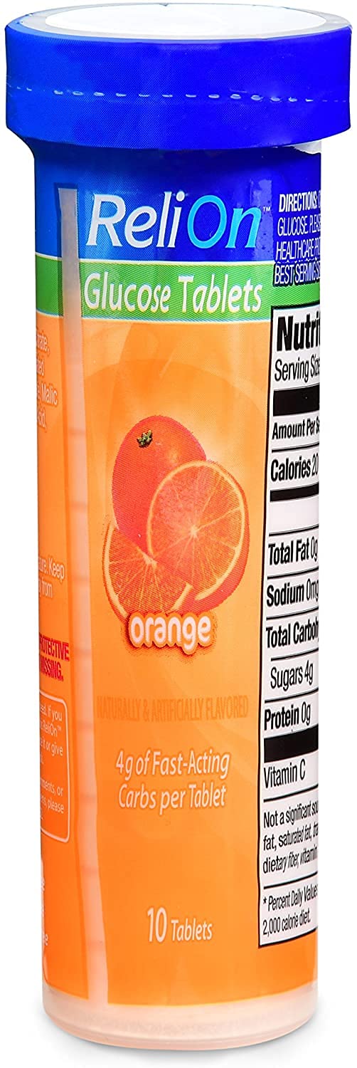 Relion Glucose Tabletas Fruta Punch, sabor afrutado, ideal para días activos