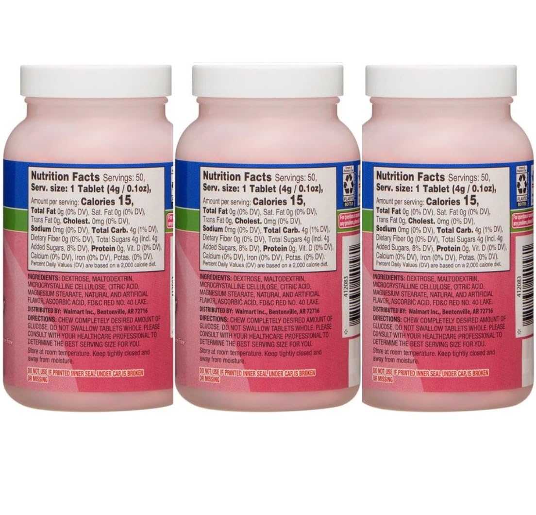 Relion tabletas de glucosa sabor Fruta Punch, dosis de 50 unidades para mantener el rendimiento diario