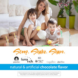 Ingredientes clave de RELIV Now para niños chocolate: vitaminas, minerales y DHA.