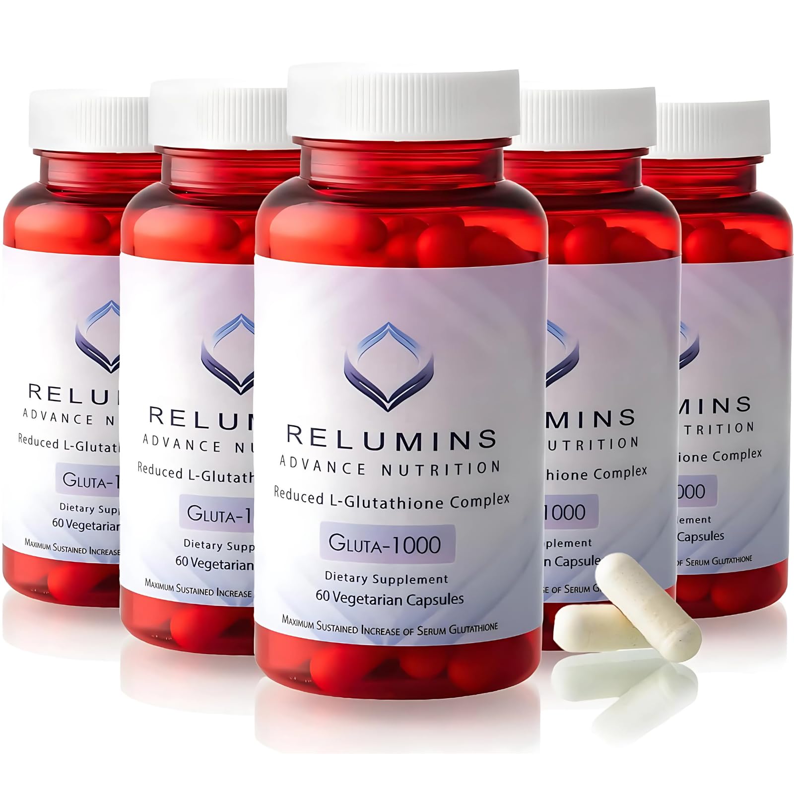Relumins Glutatión, botella brilla, ideal para iniciar el día con un brillo suave