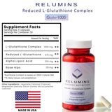 Relumins L-Glutathione Spring Glow, detalle de cápsulas, textura suave para consumo diario