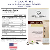 Relumins Marine Collagen fácil de disolver en bebidas.