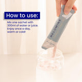 Relumins Marine Collagen con ácido hialurónico, hidratación visible.