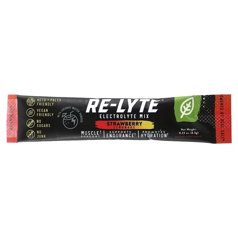 RELYTE: bebida electrolito en vaso frío, sabor refrescante para el día a día.