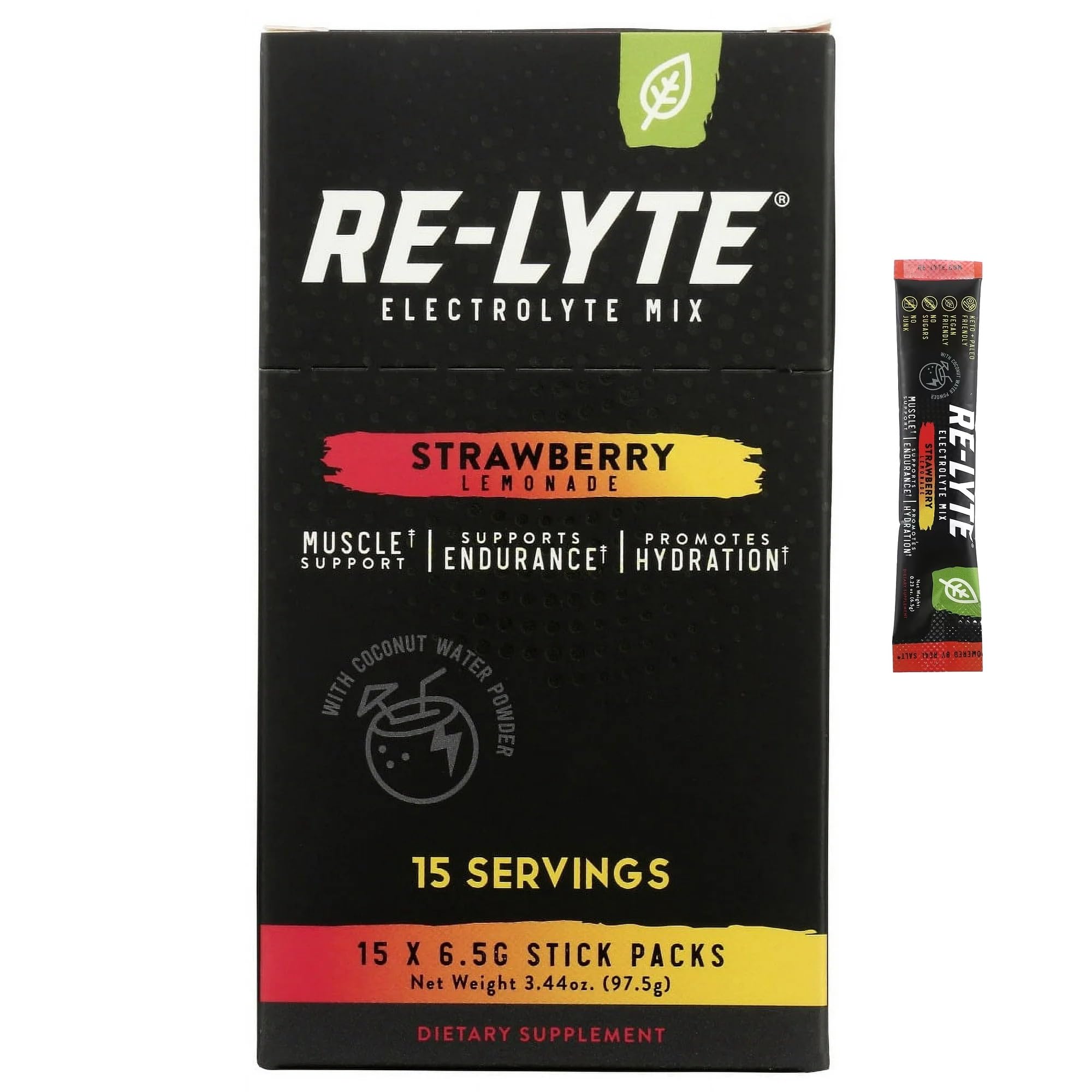 RELYTE: sobres de 15 raciones de electrolito, solución rápida para recargar energía.