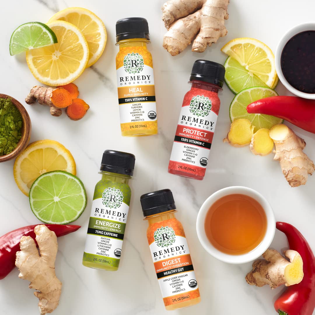 Remedy Organics Immunity Plus Shot: envase práctico para llevar y disfrutar en cualquier momento.