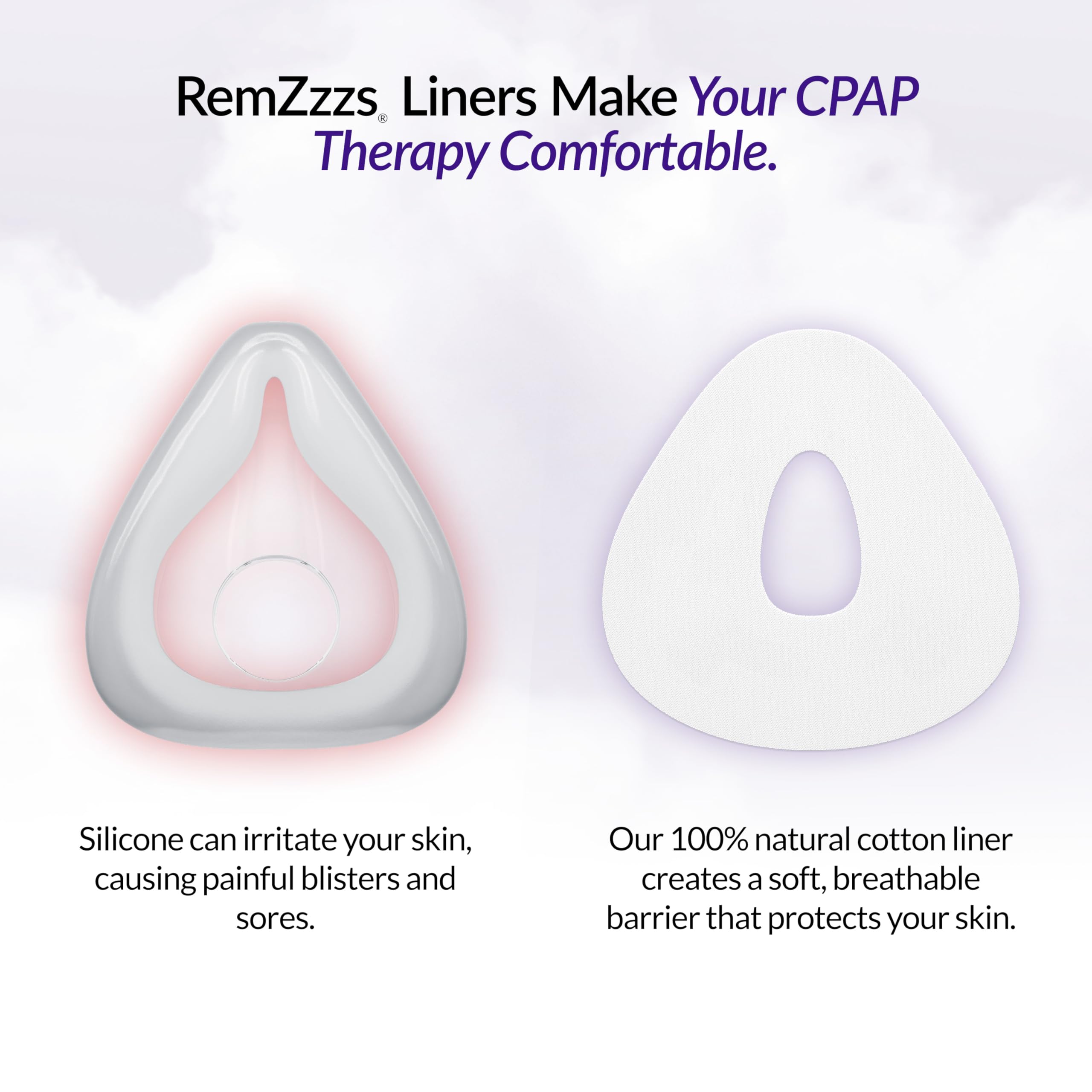 RemZzzs liner CPAP absorbente de aceite para piel limpia durante la noche.