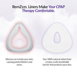 RemZzzs liner CPAP absorbente de aceite para piel limpia durante la noche.