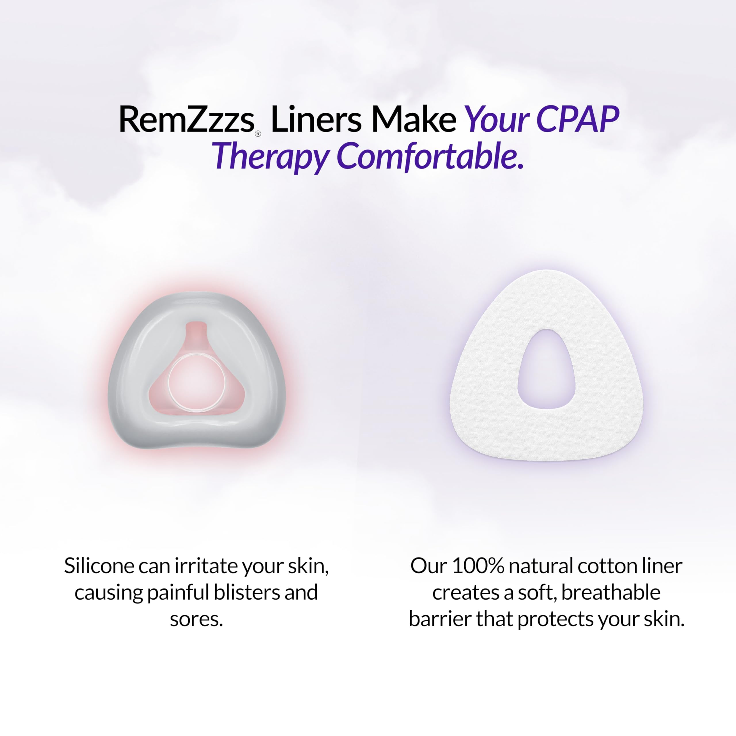 RemZzzs Liner nasal CPAP, aplicación fácil sobre la máscara.