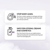 RemZzzs liner CPAP reduce ruidos de fugas para descanso más tranquilo.
