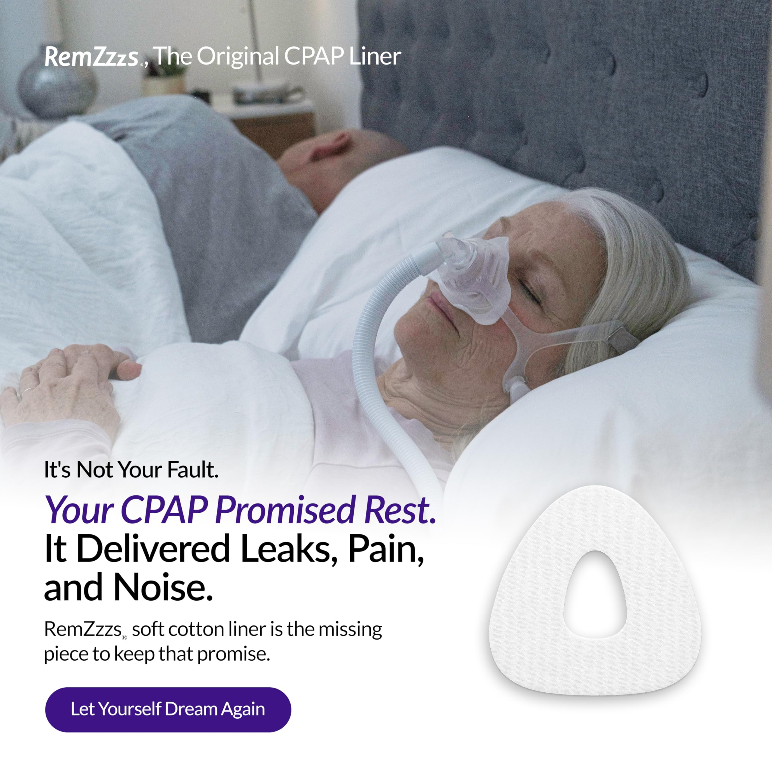RemZzzs Liner nasal CPAP, contiene 30 liners y 2 de frente.