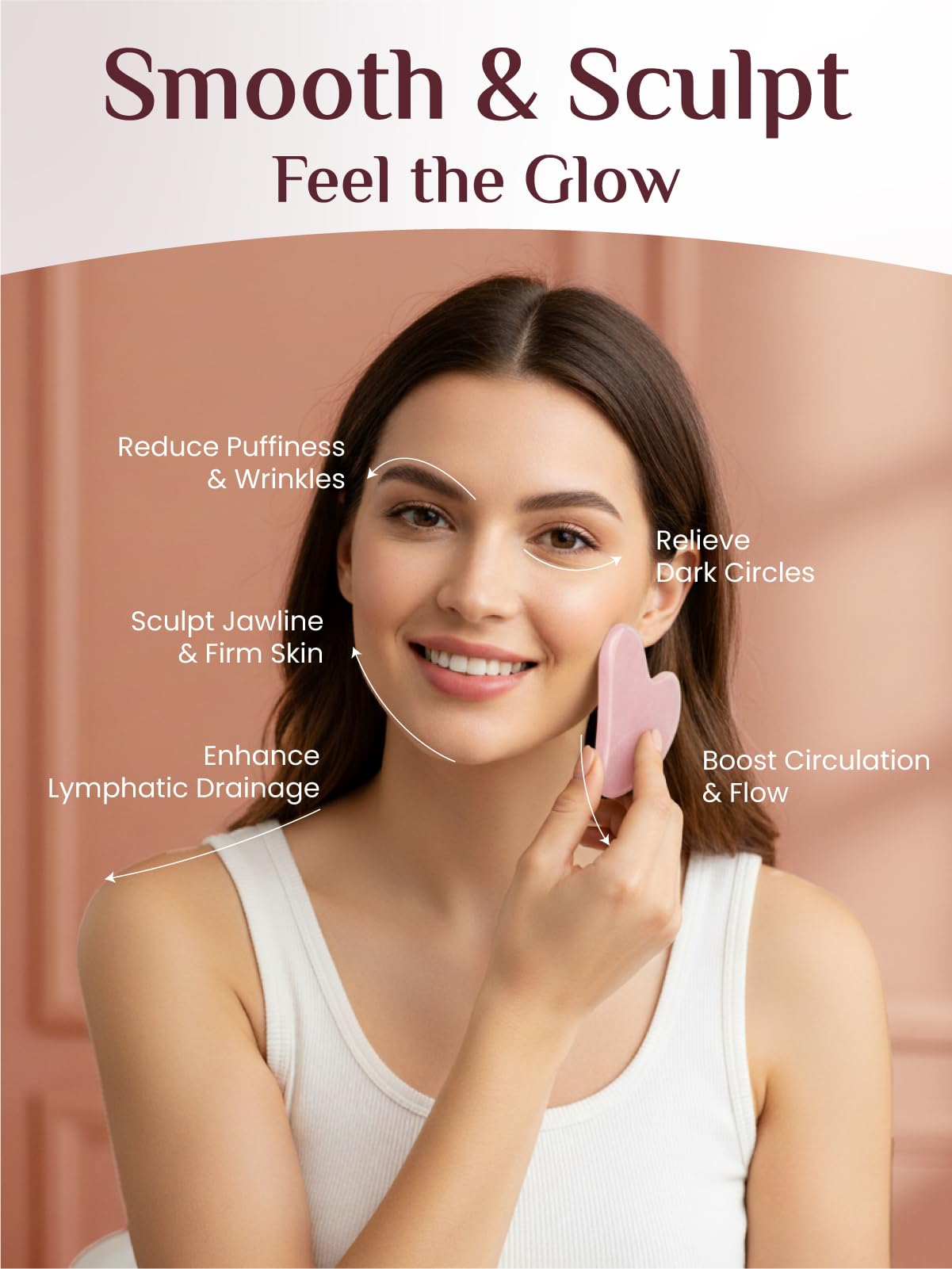 Set regalo Rena Chris con gua sha rosa para piel nutrida.