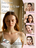 Guasha rosa de Rena Chris para relajación facial y alivio de tensión.