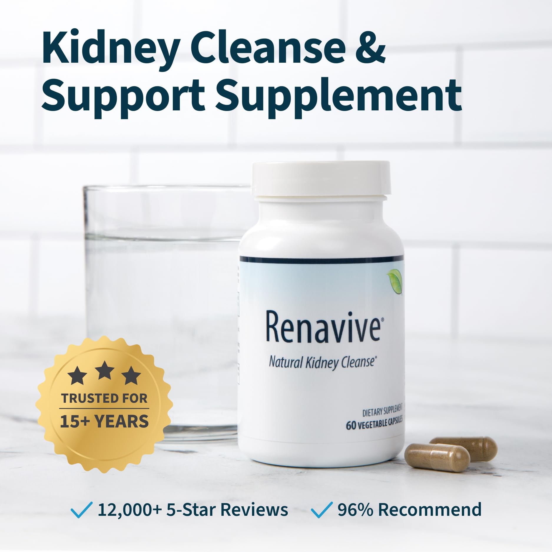 Renavive chanca piedra 14 ingredientes, formato práctico para seguimiento del bienestar renal.