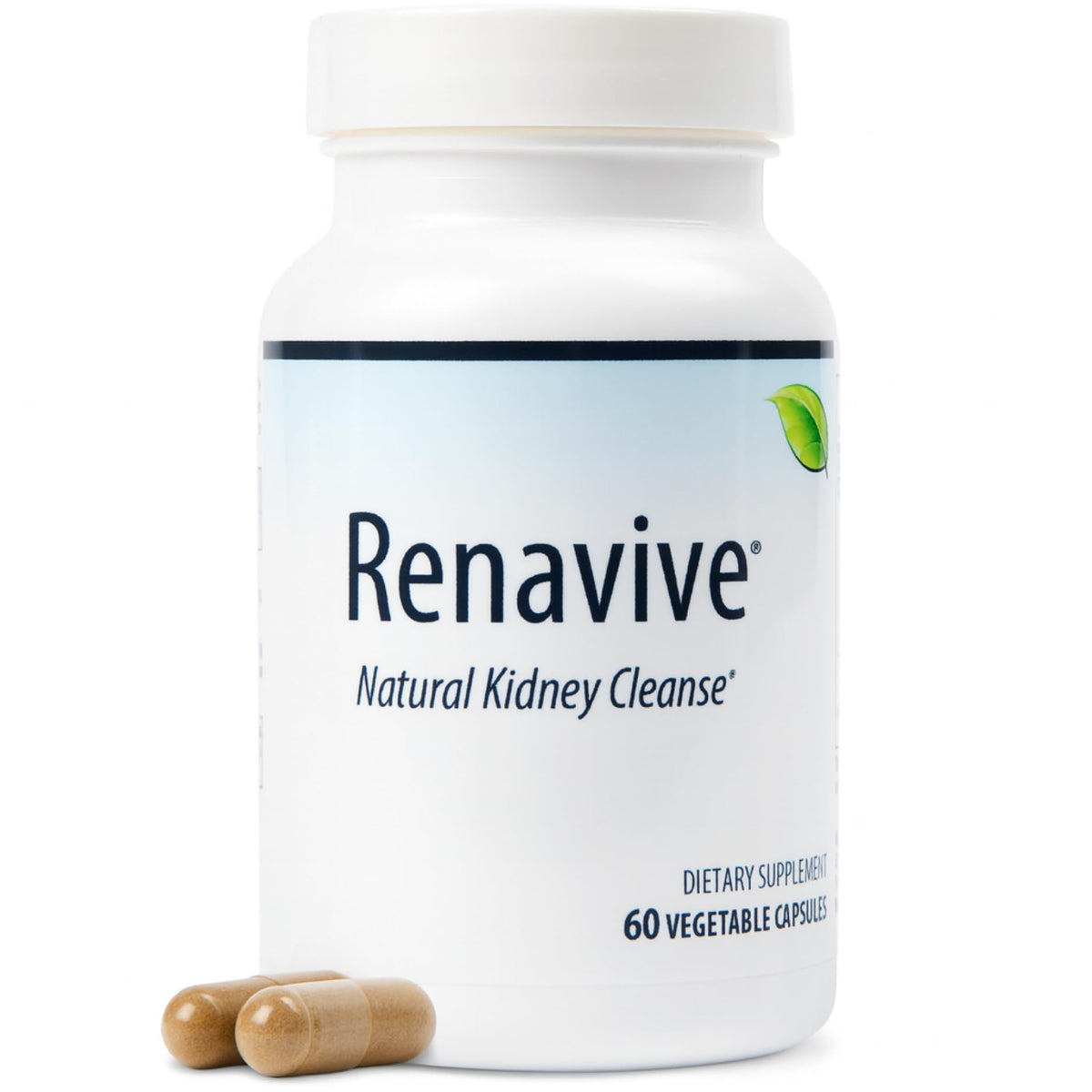 Renavive botella de cápsulas, apoyo diario para la salud renal y la filtración de toxinas.