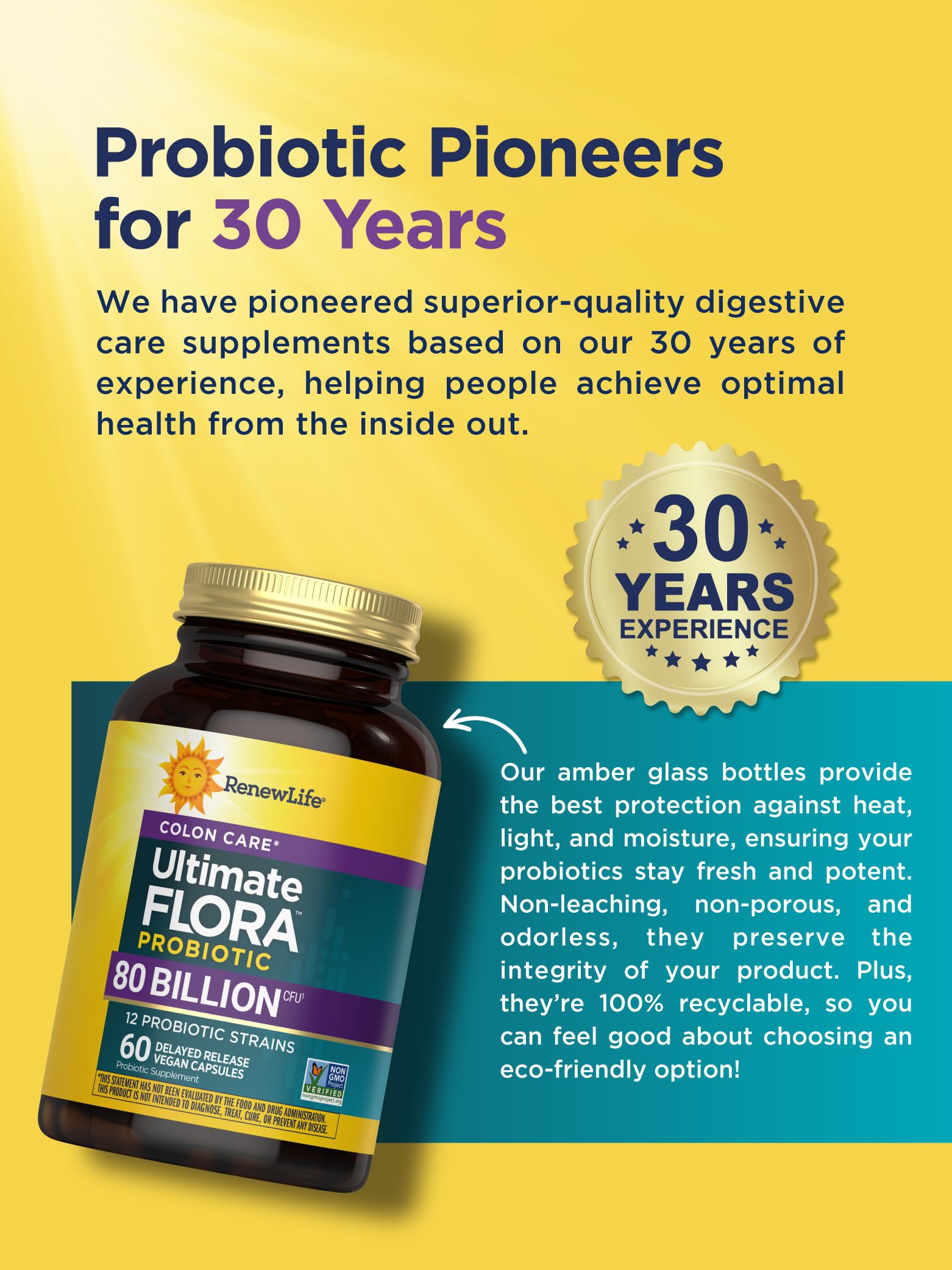 Renew Life Colon Care: fórmula libre de gluten, lácteos y soja para mayor compatibilidad.