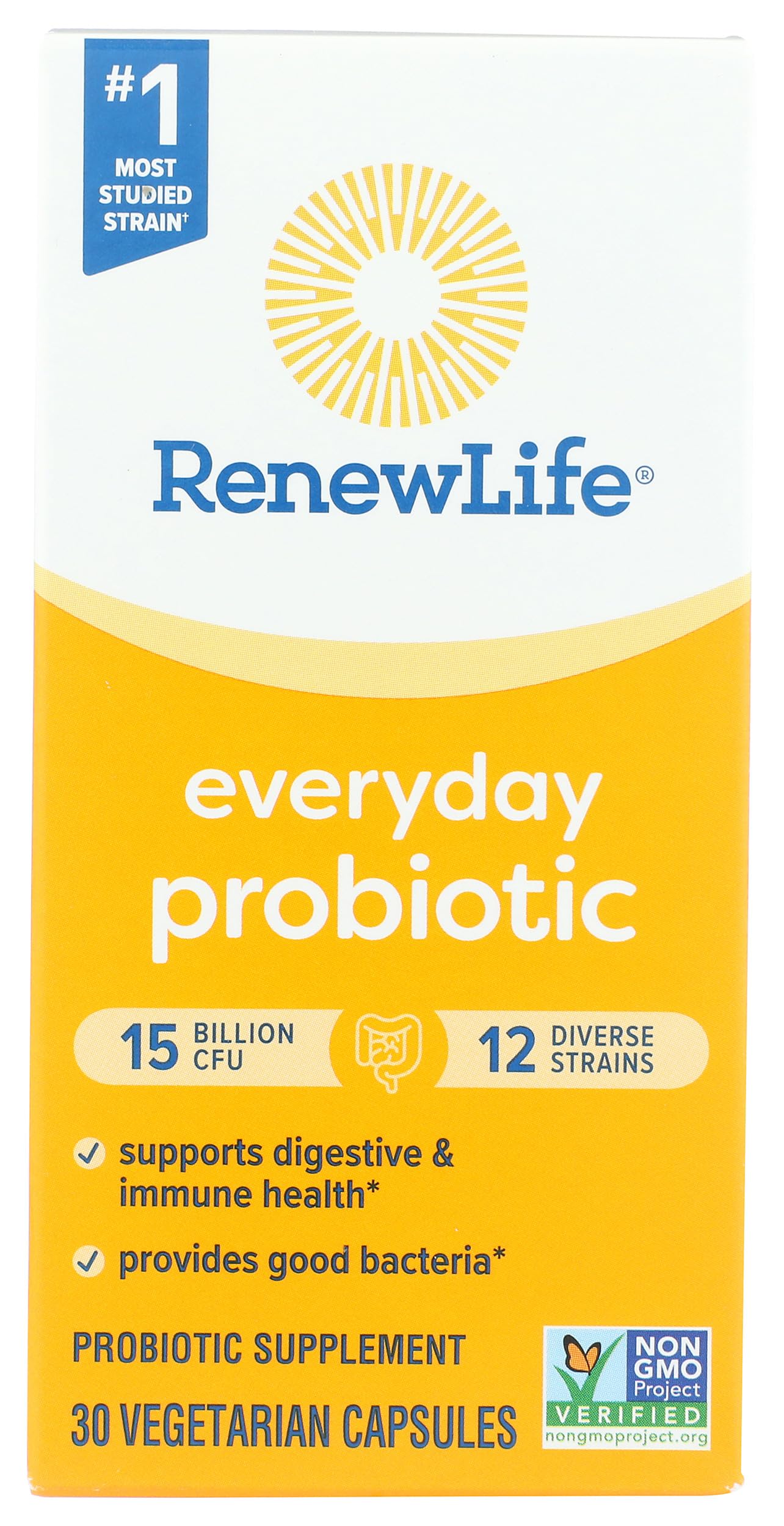Renew Life Everyday Probiotic en botella: soporte digestivo diario.