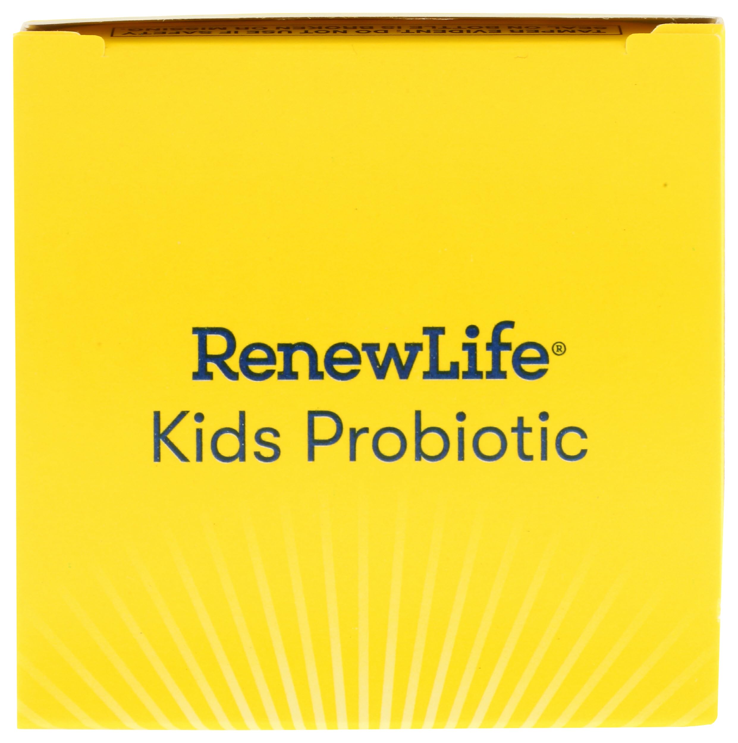 Renew Life Kids Probióticos: empaque frambuesa, fácil de almacenar.