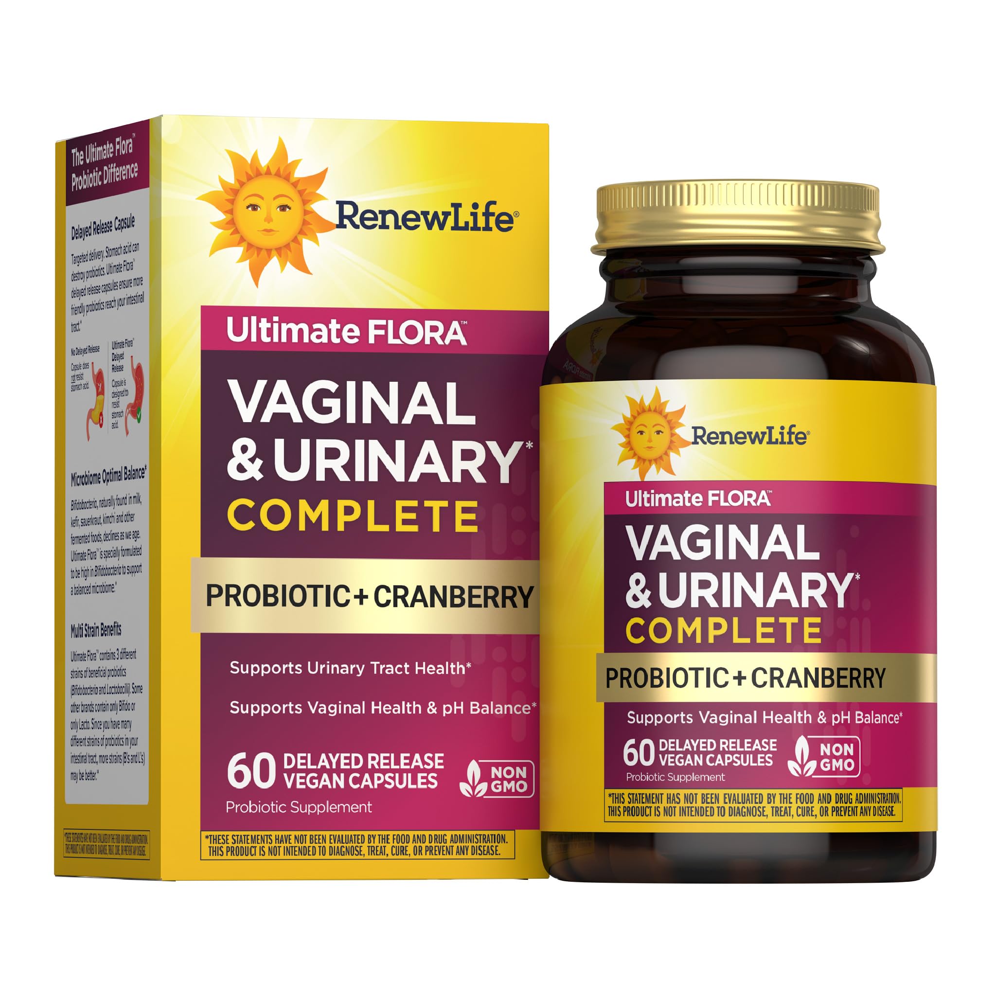 Renew Life frasco de probiótico para equilibrio vaginal y urinario
