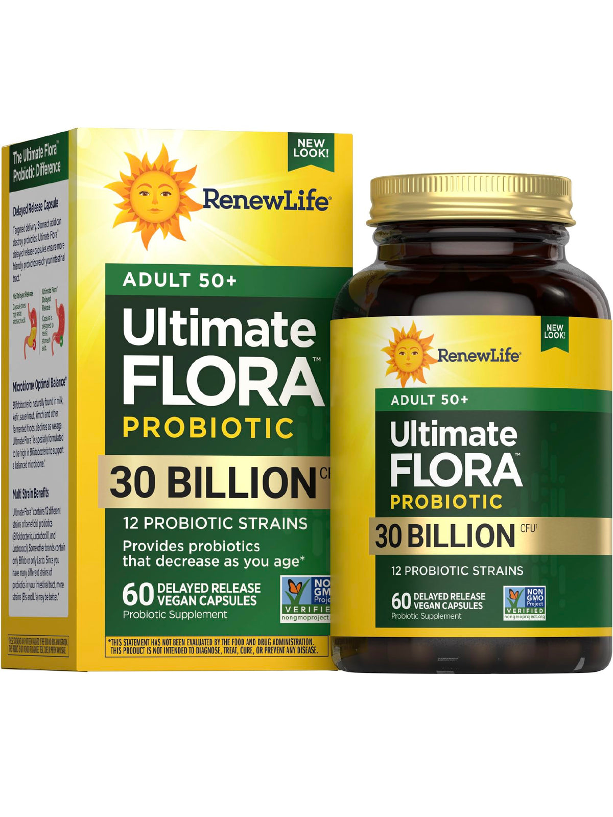Renew Life Probiótico adulto 50+ frasco: apoyo digestivo diario.