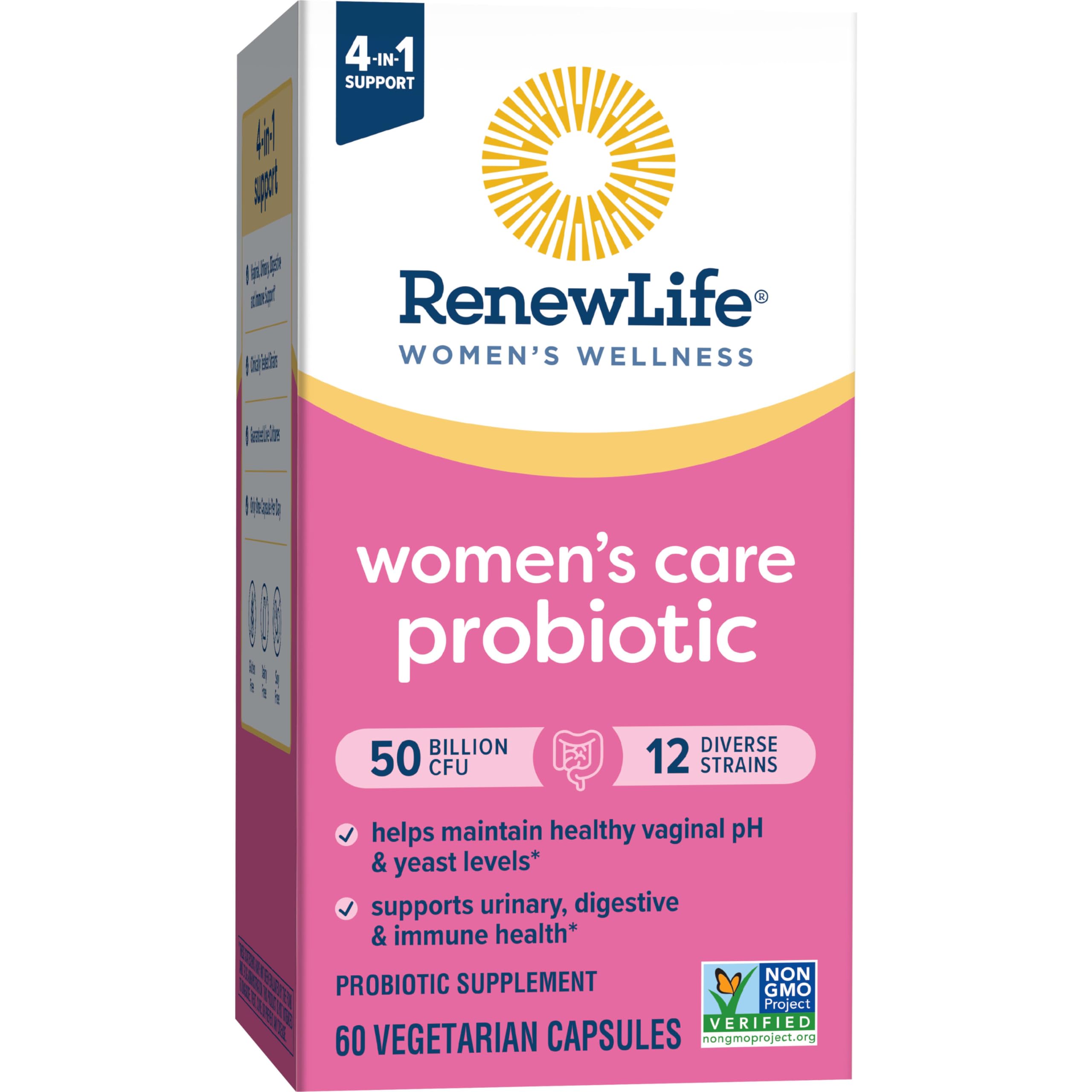 Renew Life Probiotico Mujer - empaque compacto: facil de transportar y almacenar.