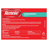 Rennie tabletas masticables con sabor a menta, alivio rápido.