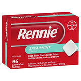 Rennie tableta masticable de menta, primer plano de la tableta.
