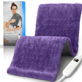 Almohadilla eléctrica RENPHO 12x24 violeta para alivio muscular suave.