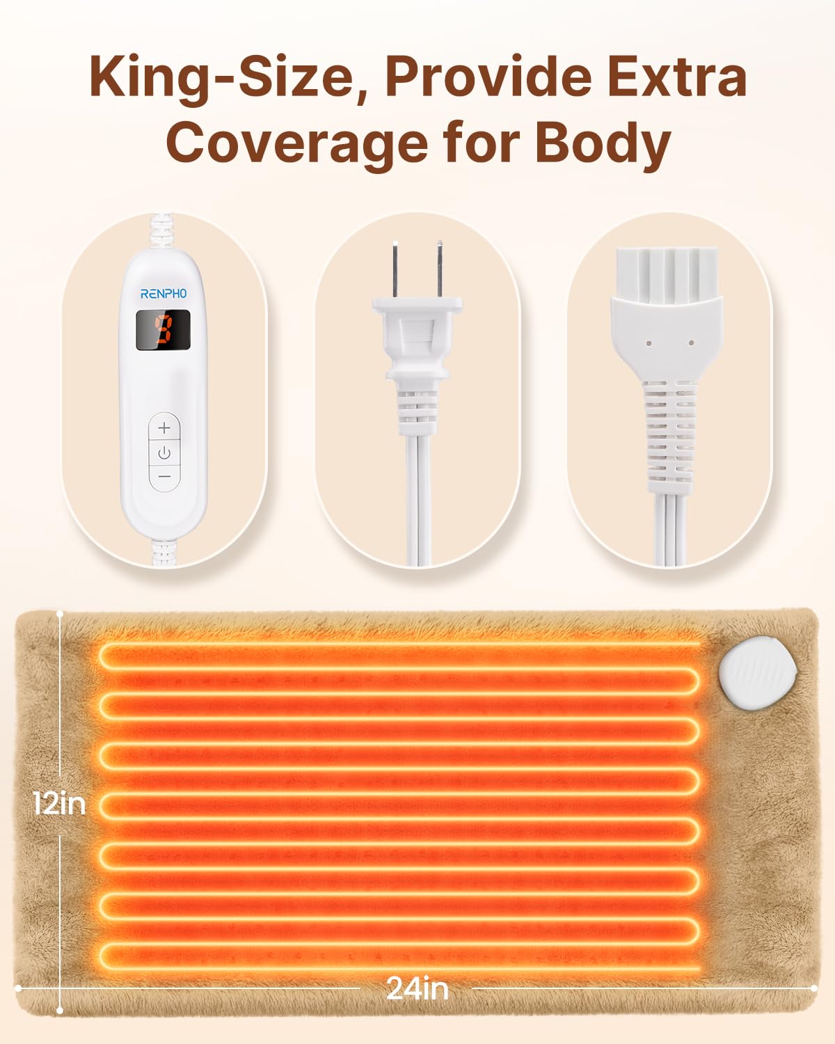 RENPHO control de calor con 10 ajustes para precisión.