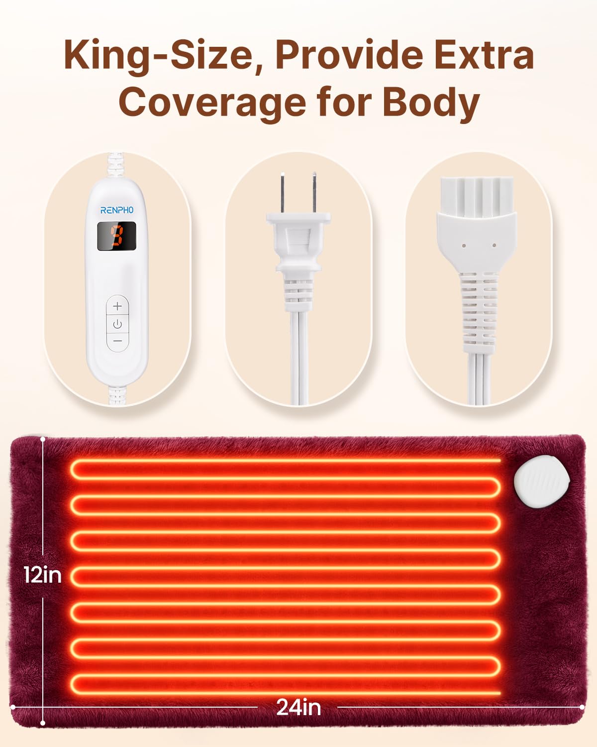 RENPHO XL almohadilla de calor para hombros y relajación muscular
