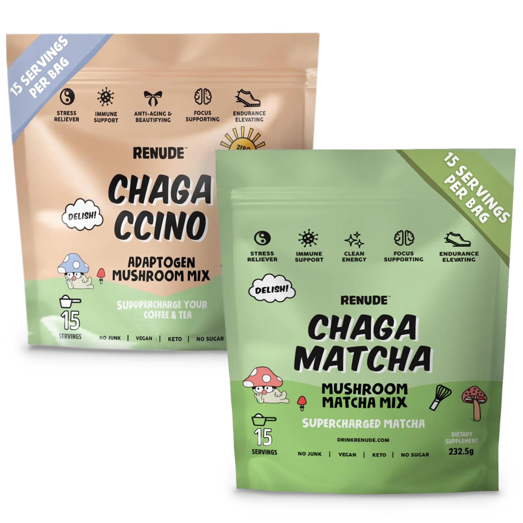 Renude Chaga Matcha ceremonial polvo para ritual de energía suave