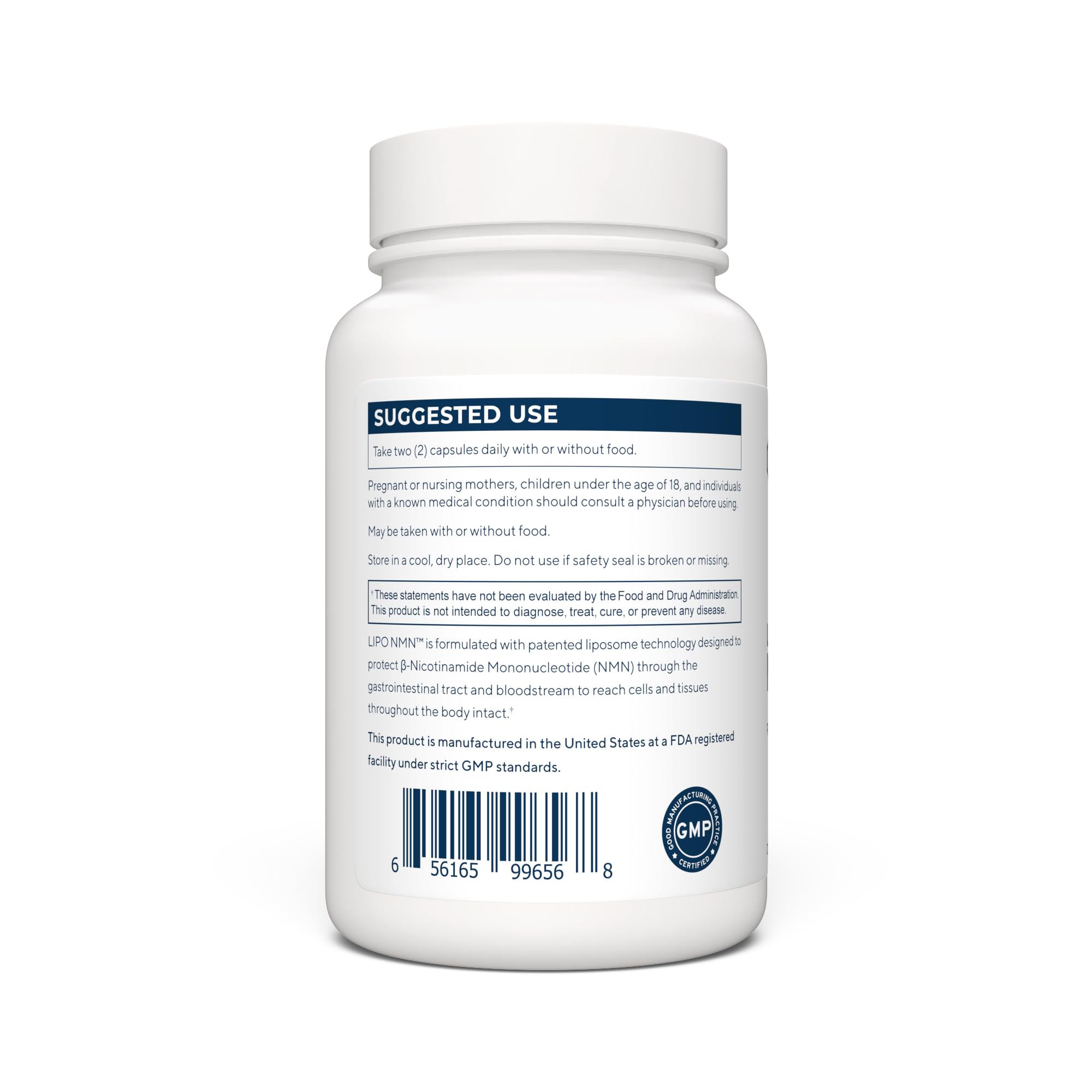 Renue By Science NMN entrega liposomales para mejor absorción en sangre.