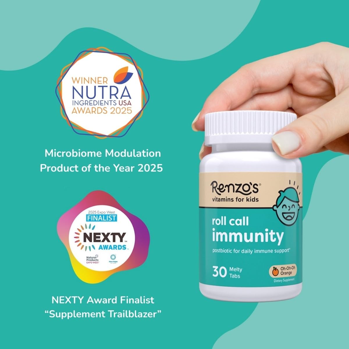 Renzo's vitaminas para niños que se pueden masticar o disolver.