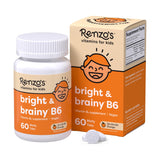 Renzo's Vitamina B6 para niños, tabletas disolubles con sabor naranja, apoyo al bienestar diario.