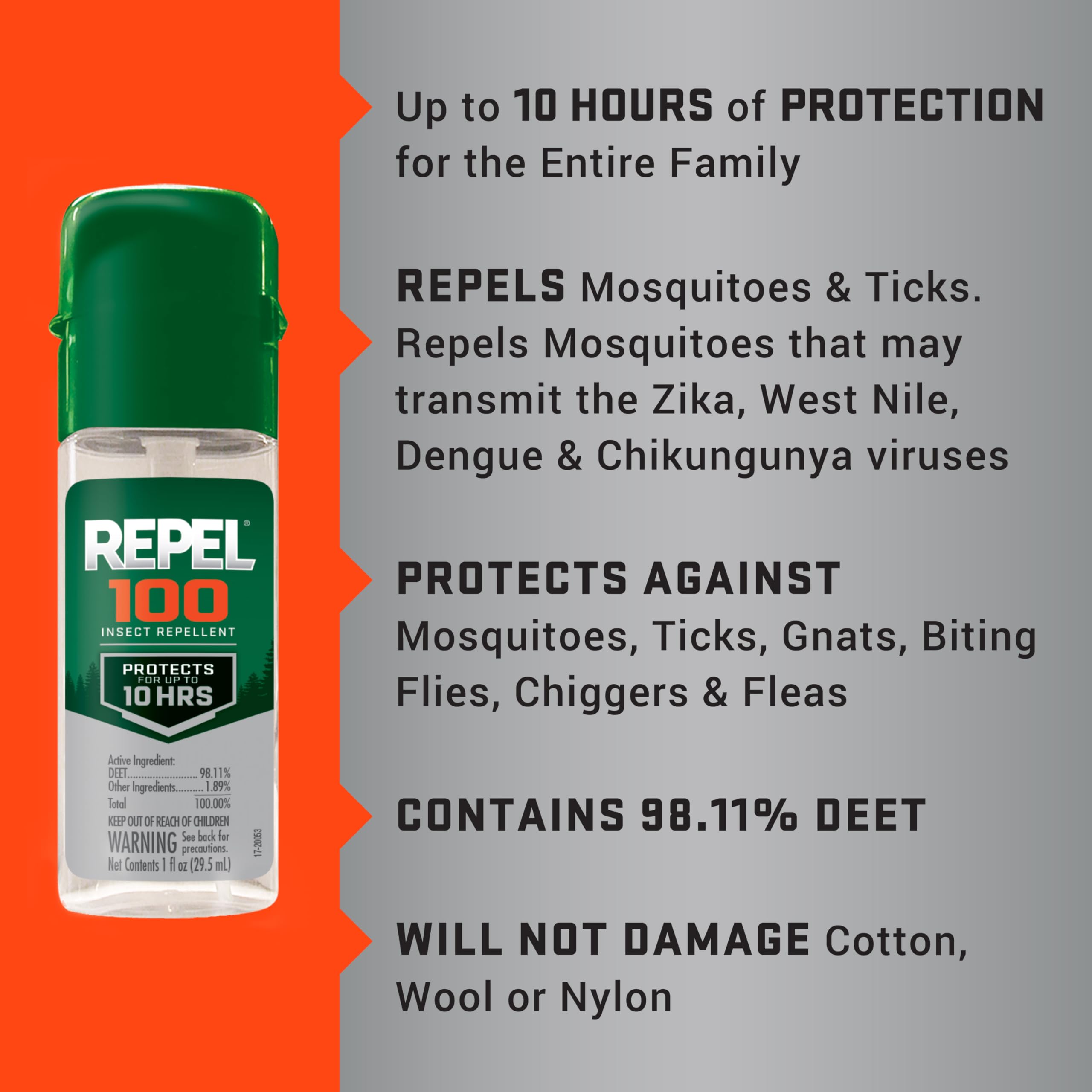 Repel 100 aplicación en ropa: mayor cobertura y protección.