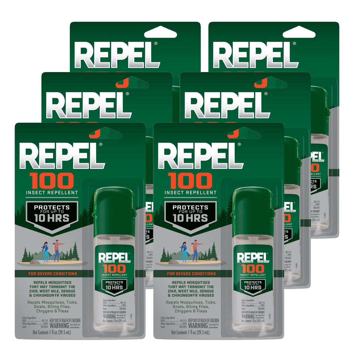 Repel 100 repelente de insectos, botella-1-onza: protección portátil para senderismo.