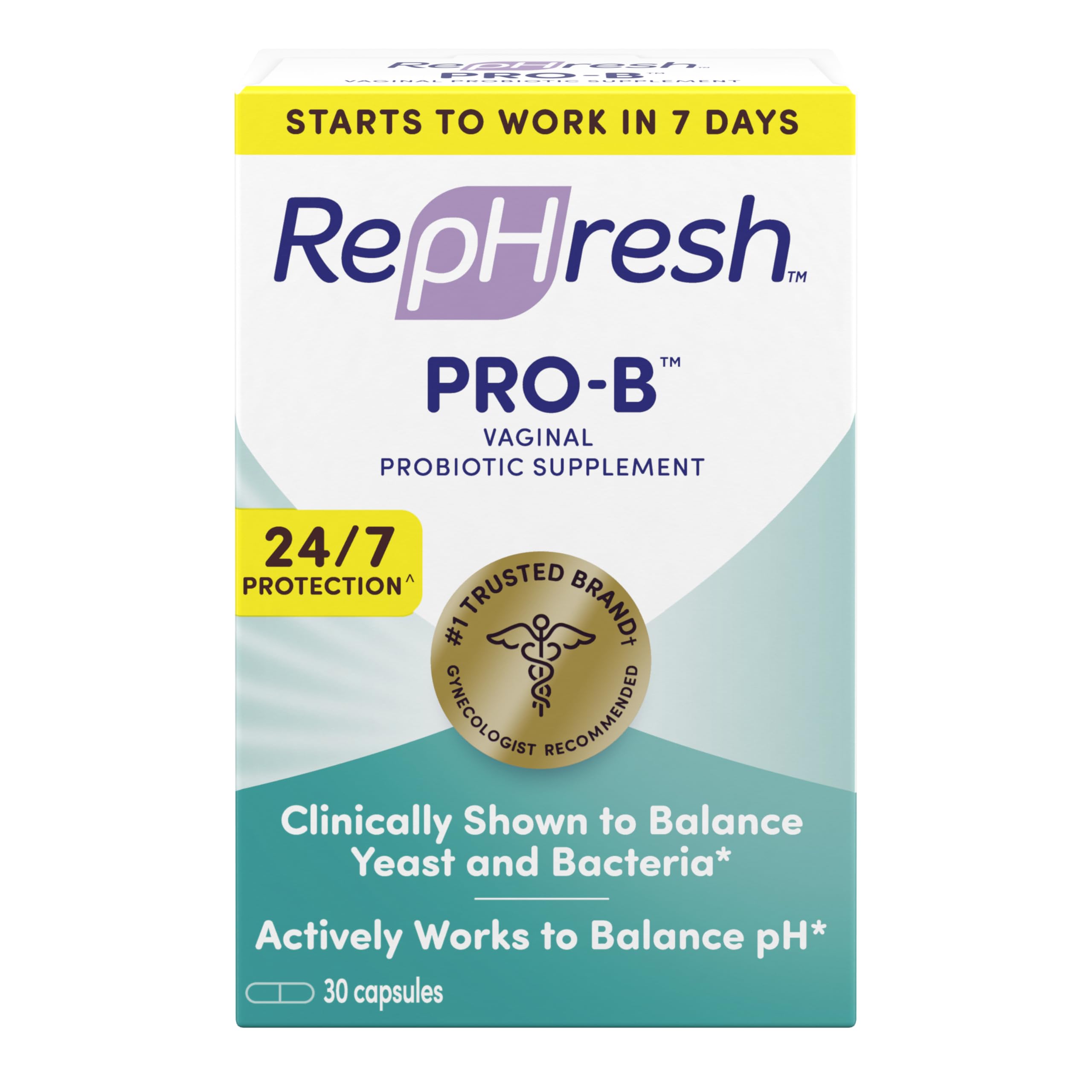 Rephresh Pro-B cápsulas para mujeres, equilibrio suave de la flora íntima.