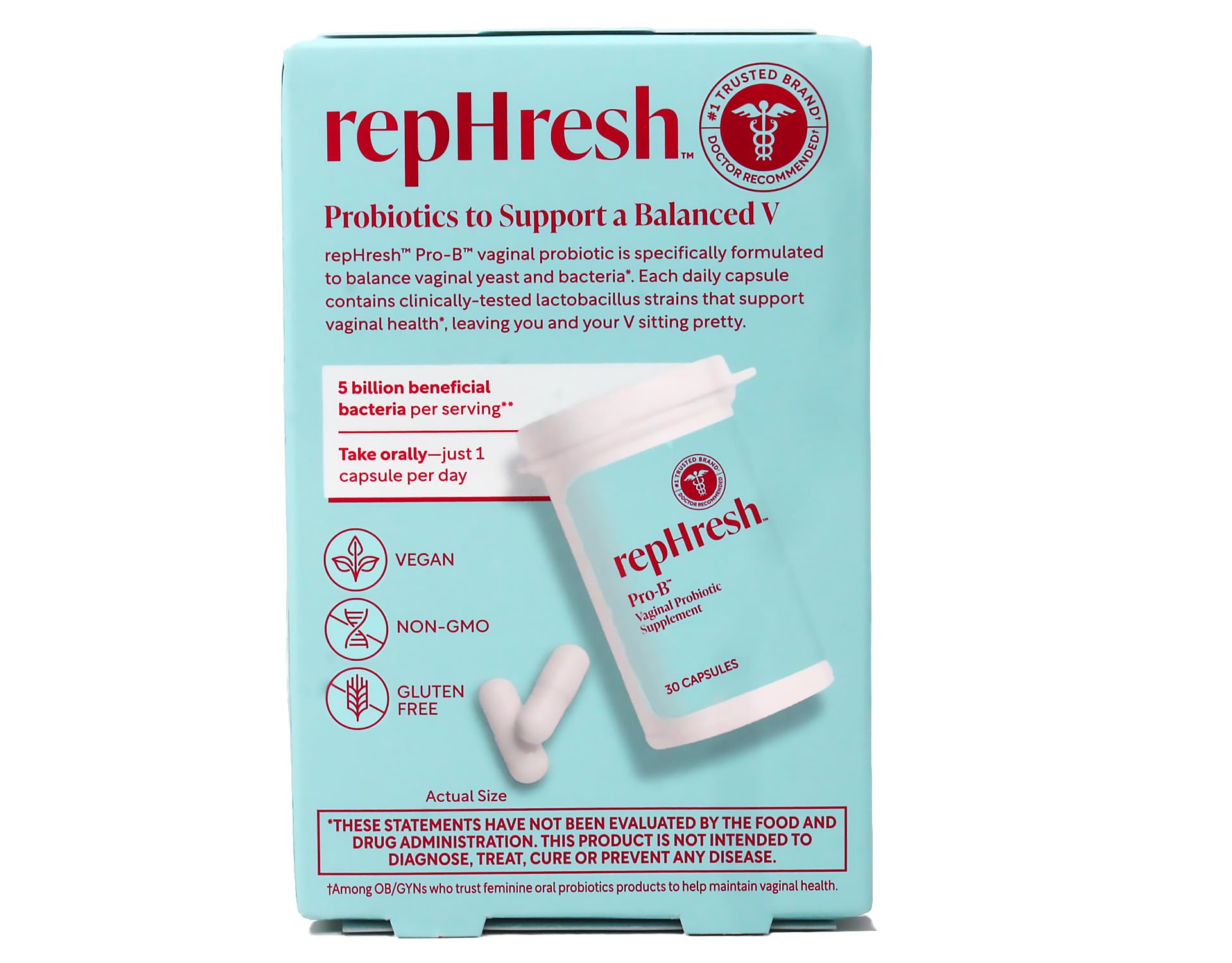 RepHresh Pro-B cápsulas, presentación de 30 unidades para plan diario de bienestar