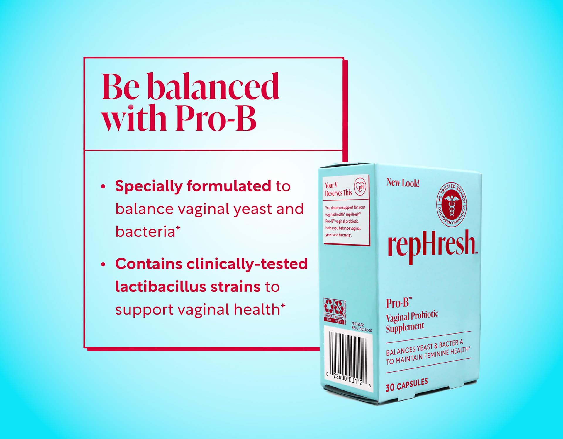 RepHresh Pro-B uso seguro para cuidado femenino diario