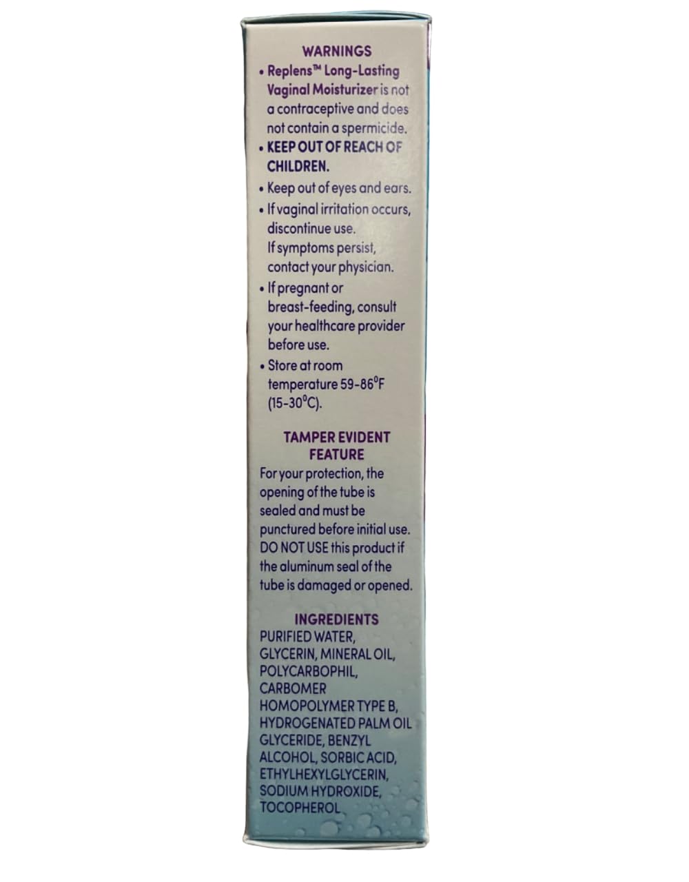 Replens gel hidratante en textura suave para lubricación natural