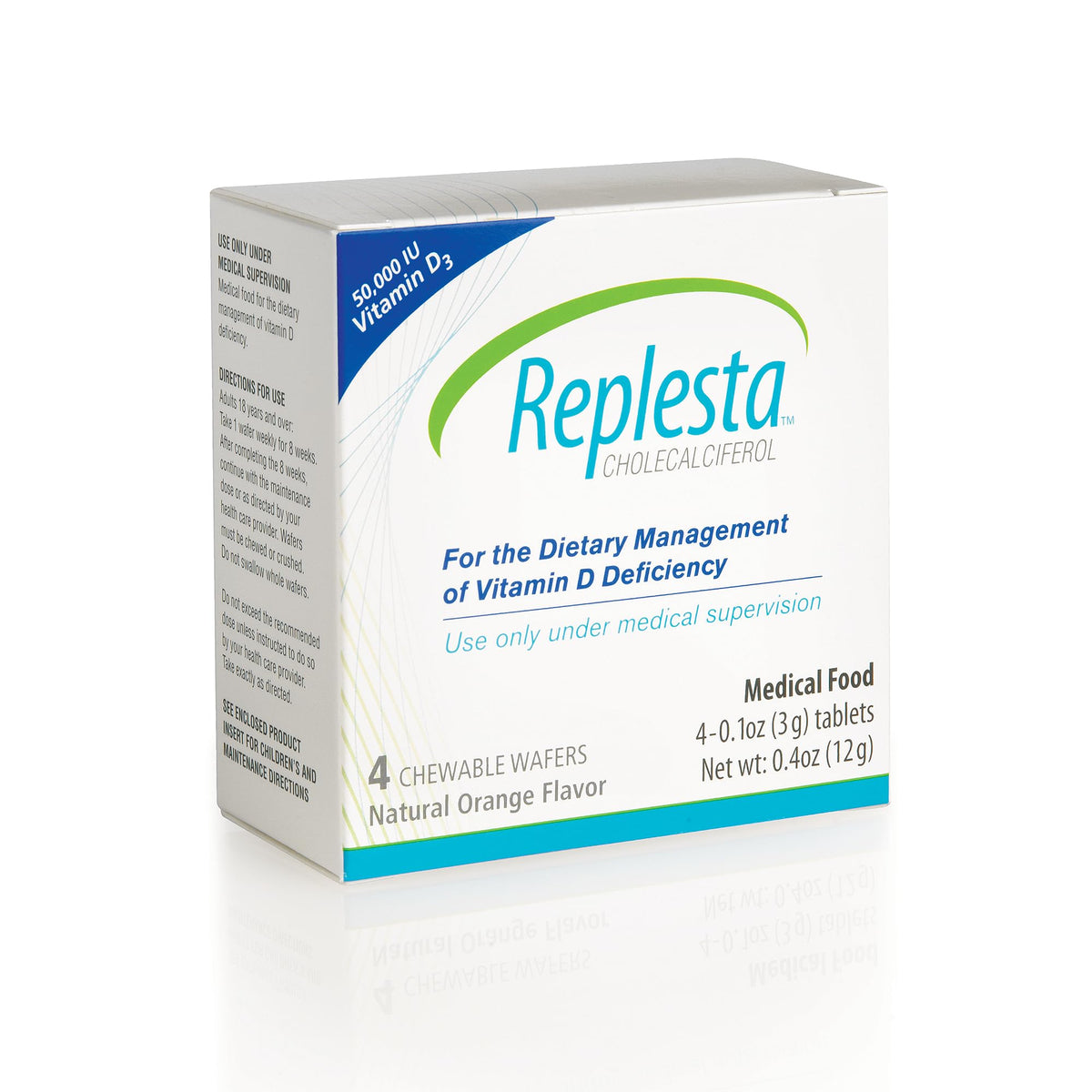 Replesta D3 tableta-masticable 50,000 UI para apoyo diario de vitamina D
