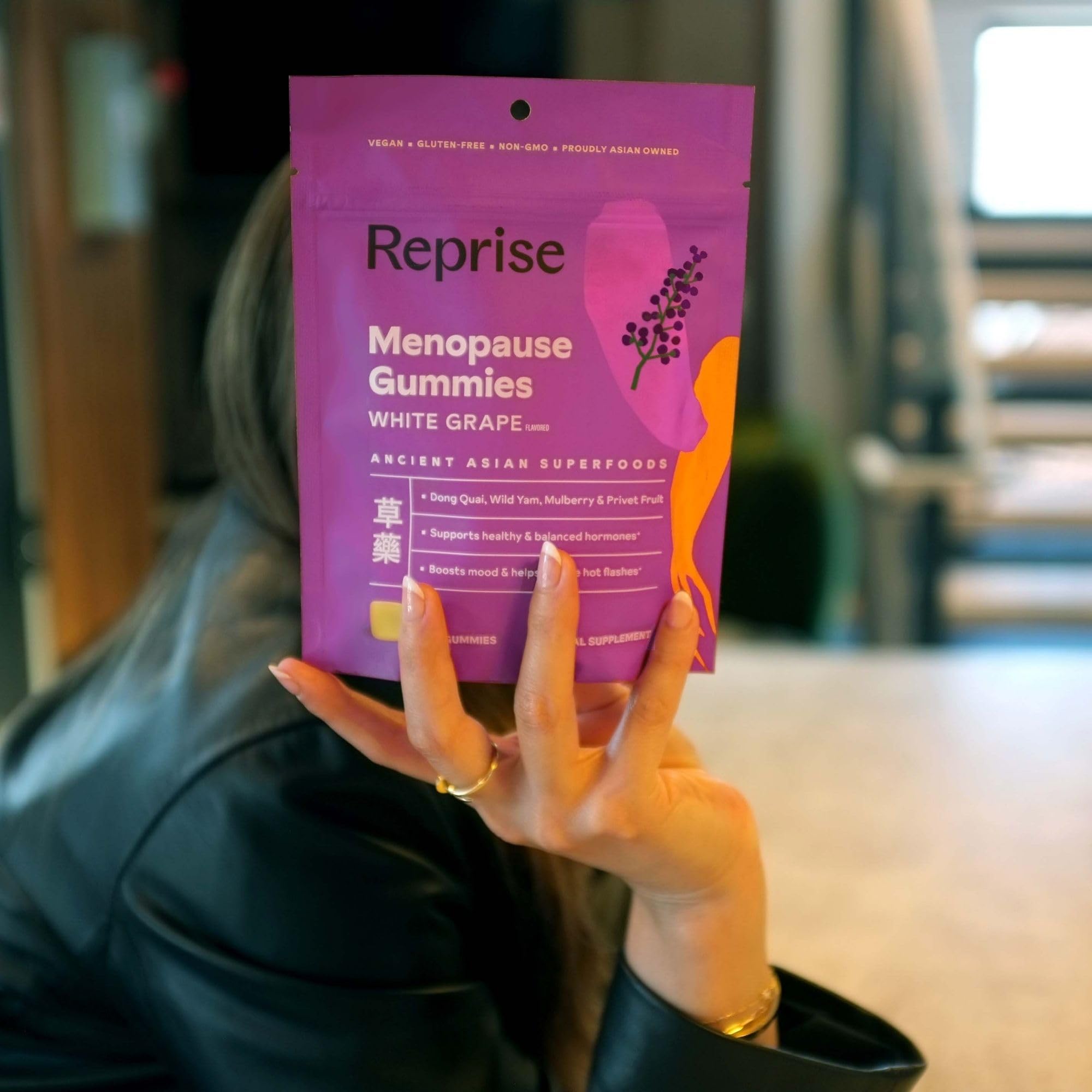 Reprise Menopause sin colorantes artificiales y con azúcares naturales.