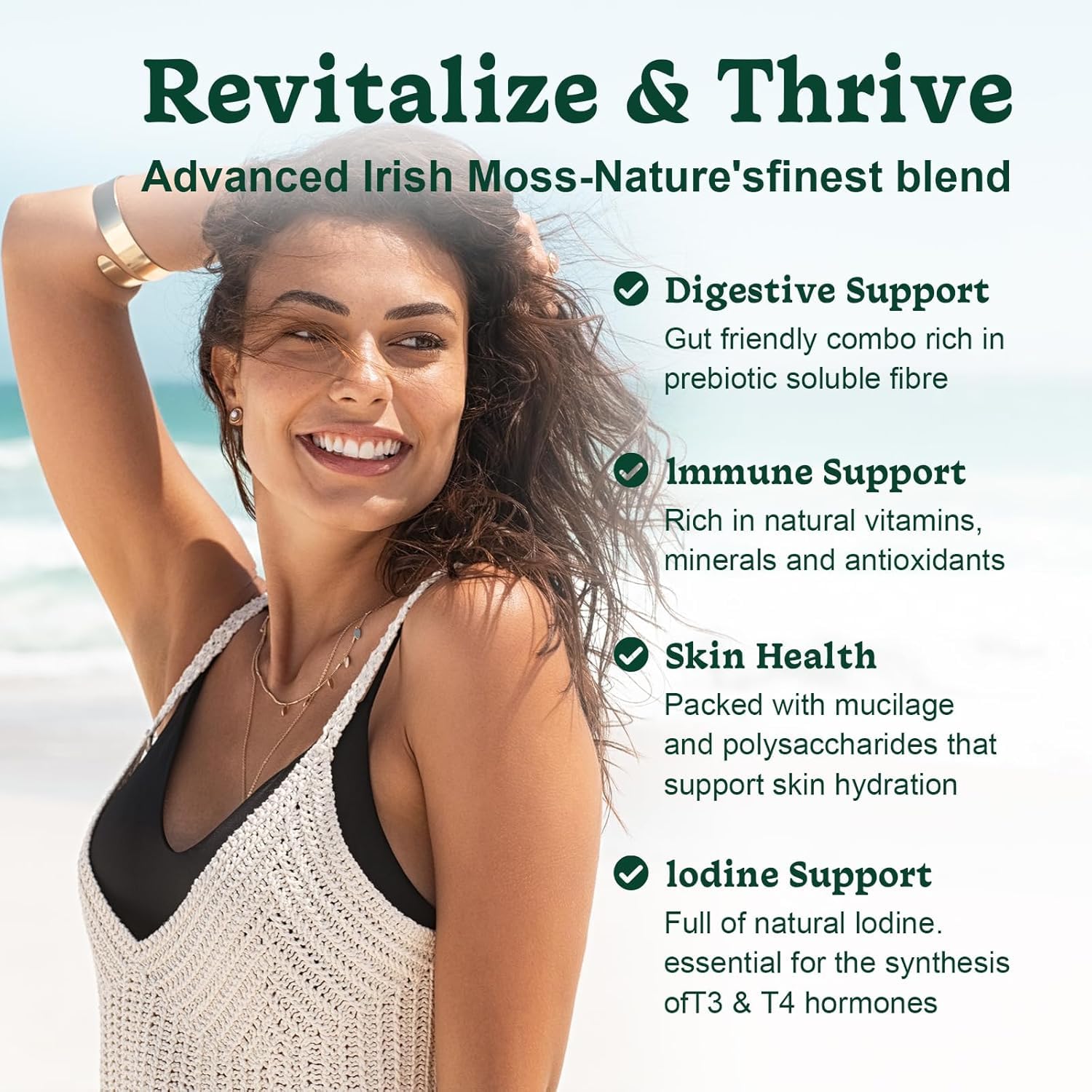 RESAWN Sea Moss Gummies: tabla nutricional clara para planificar la ingesta.