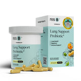ResBiotic resB Lung Support: envase de cápsulas fáciles de tragar para apoyo pulmonar.
