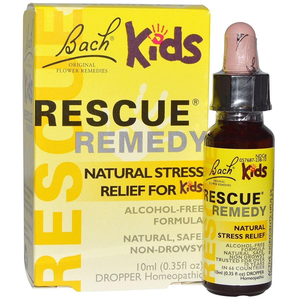 RESCUE Remedio floral para niños, botella de 10 ml, uso suave ante nerviosismo ocasional.
