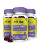 RESCUE Bach Plus gomitas en botella para relajación nocturna.