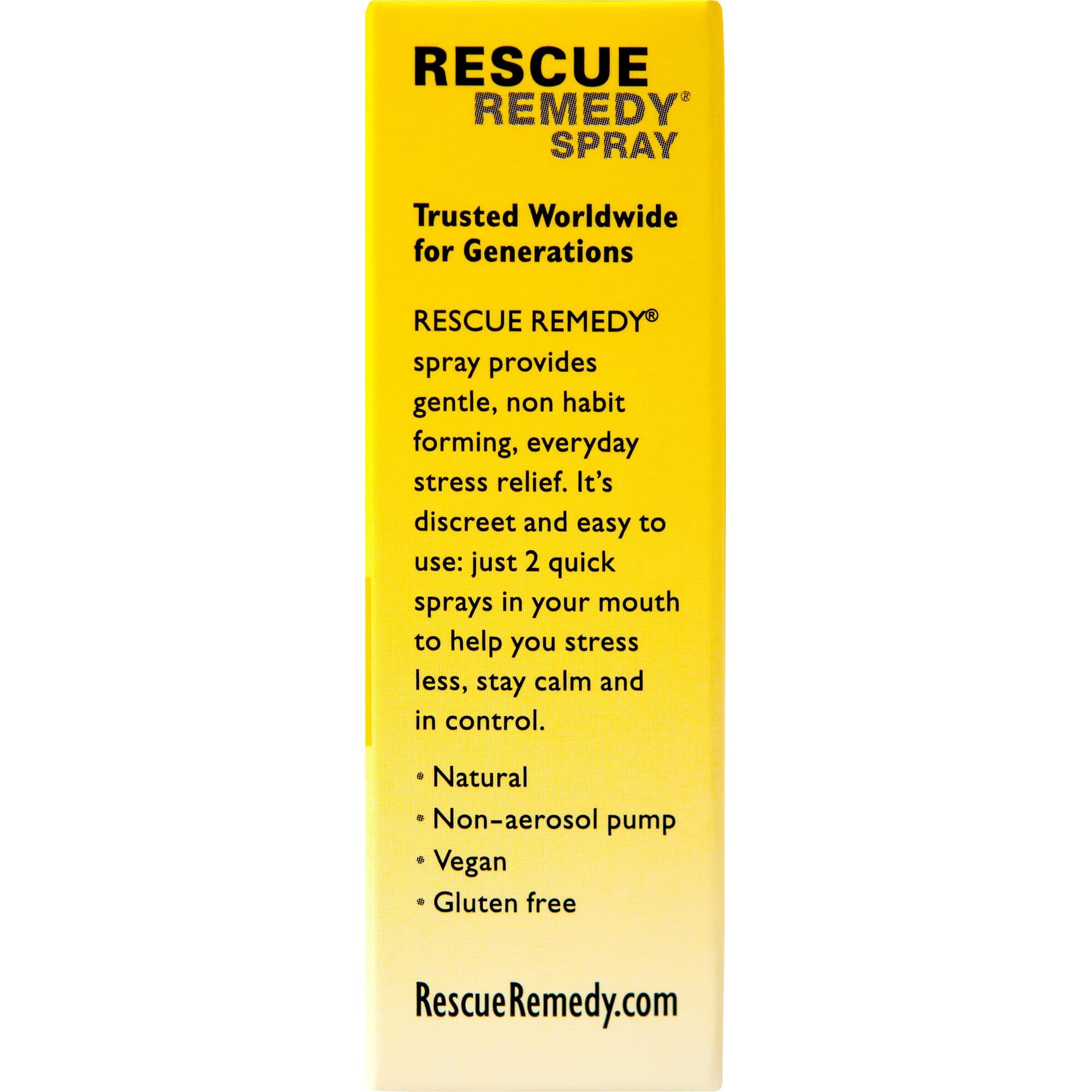 RESCUE Bach Remedio Spray práctico para uso en casa o trabajo.