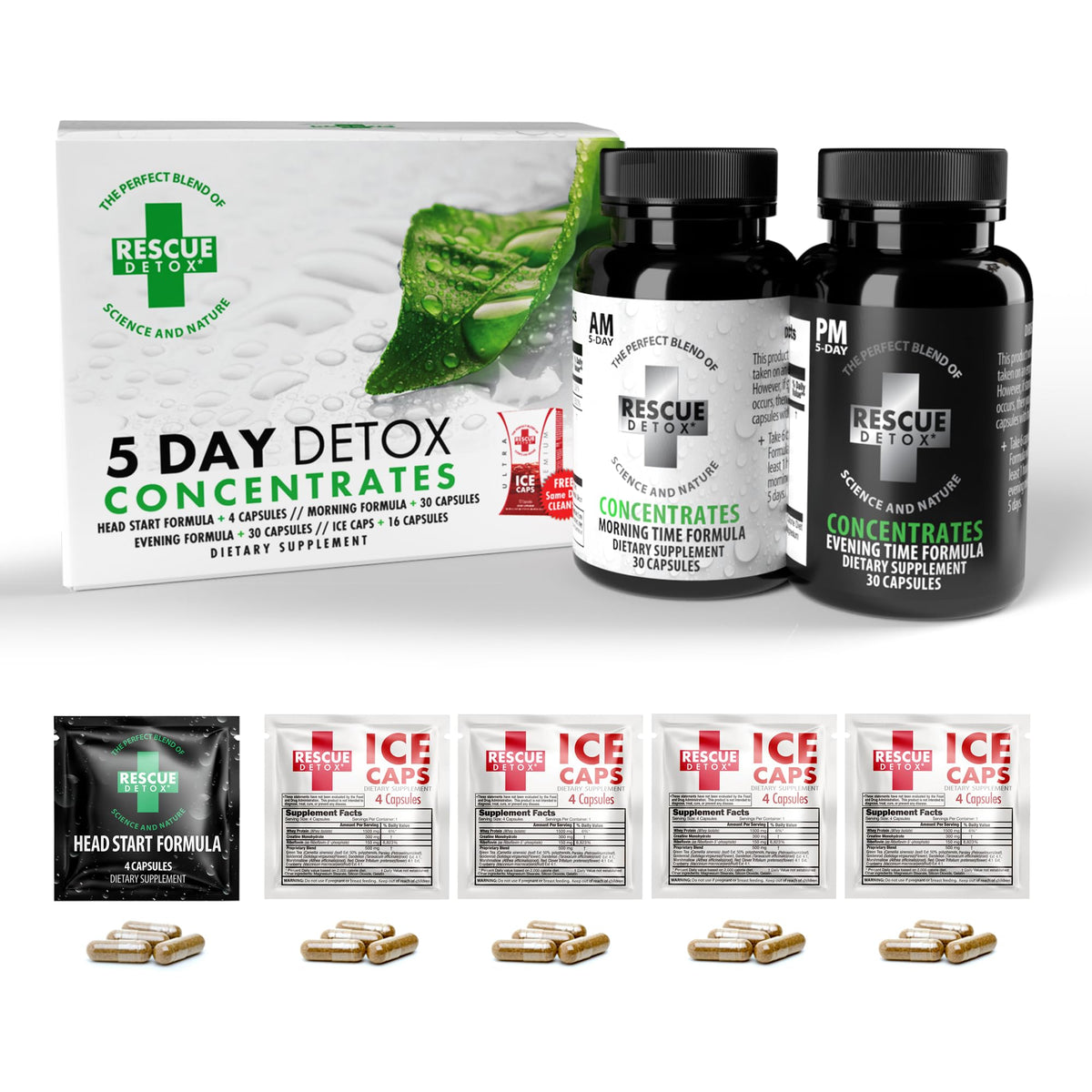 Rescue Detox botella de concentrados de 5 días para una rutina de desintoxicación