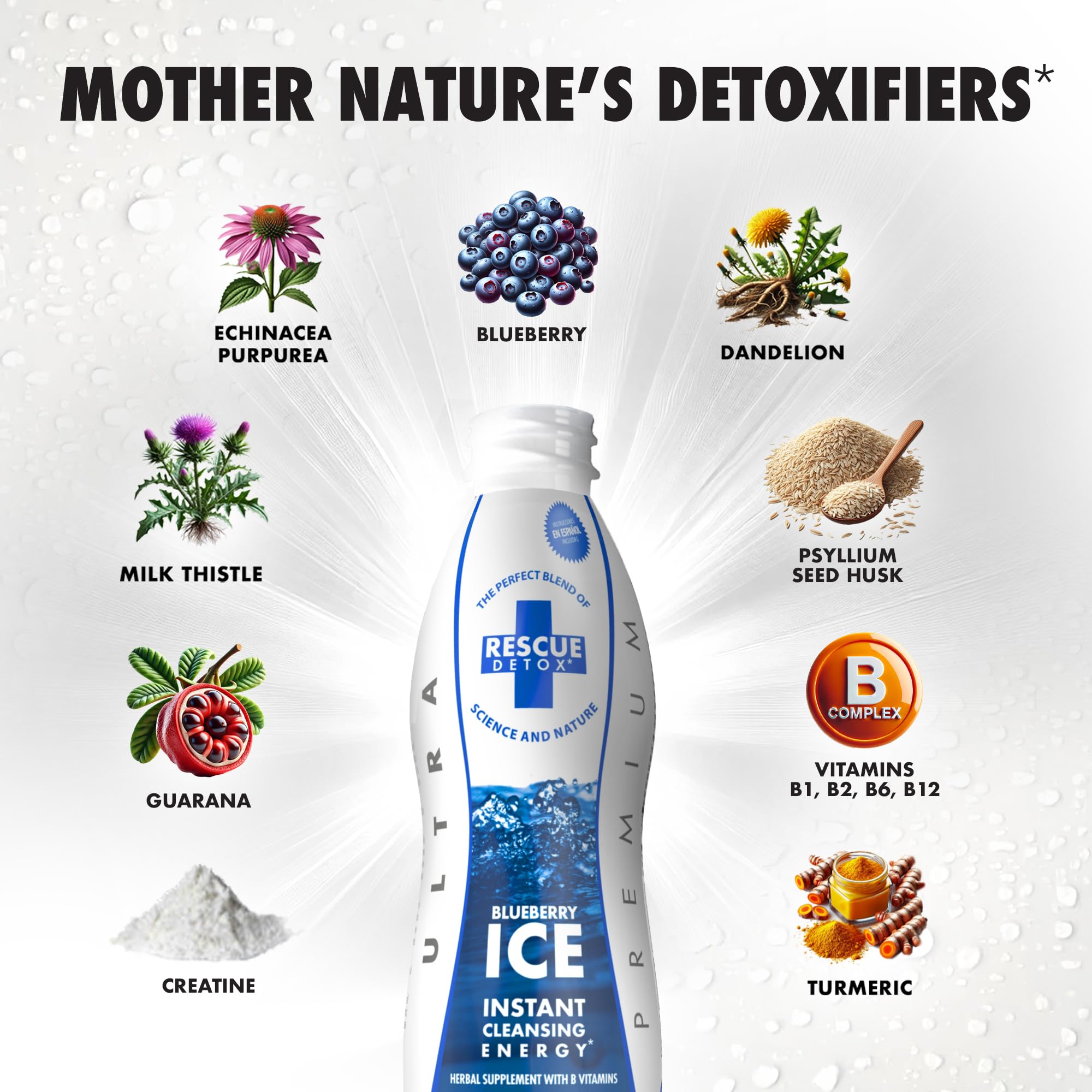 Rescue Detox ICE Arándano: dosificador para medir la dosis con precisión