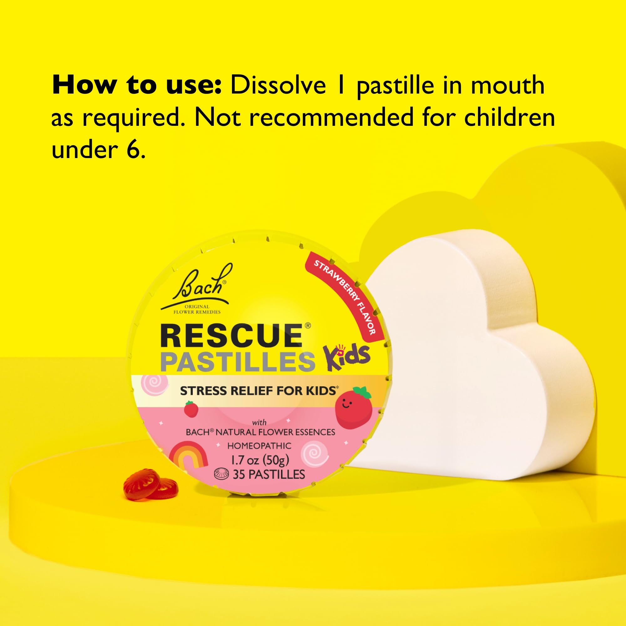 RESCUE KIDS PASTILLAS, fórmula homeopática vegana para niños.